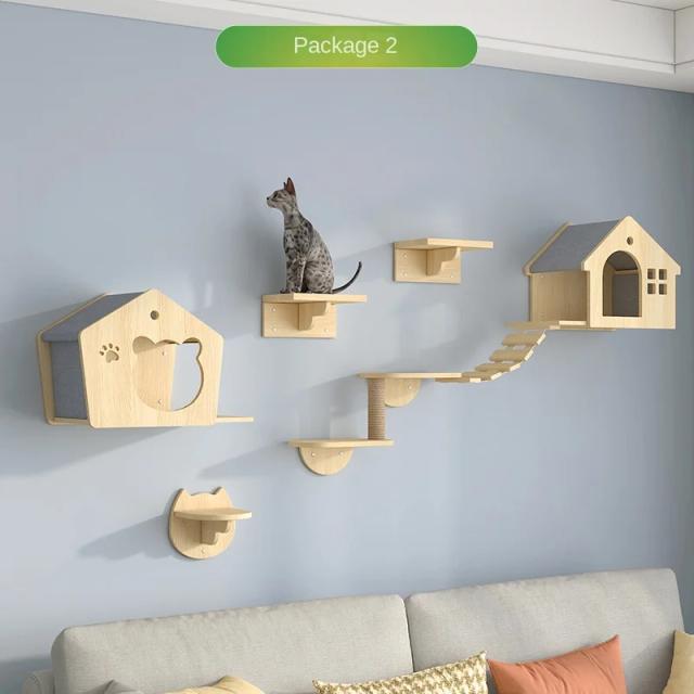 Torre de Escalada para Gatos em Madeira Maciça - Modular e Suspensa