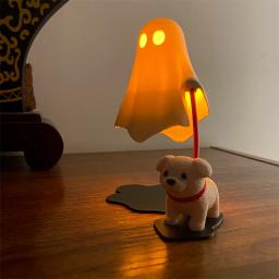 Estátua de Fantasma Fofo Impressa em 3D com Cão, Decoração para Casa, Quarto e Mesa, Halloween - Image 4