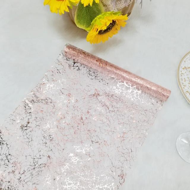 Corredor de Mesa Dourado Metálico com Glitter 28x500cm para Festas e Casamentos
