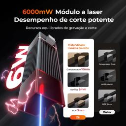 ELIDOR Z6 6W/12W Gravador a laser e corte de madeira Gravador CNC Área de trabalho 300x300mm Diodo laser azul Máquina para iniciantes - Image 3