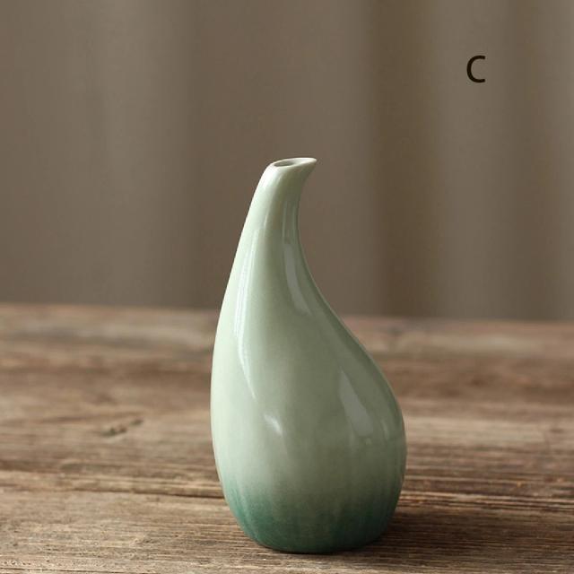 Decoração simples de vaso de cerâmica, decoração de mesa de jantar para sala de estar, vaso pequeno de planta hidropônica