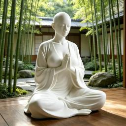 Escultura de Meditação Zen Branca, Figurinha Minimalista, Decoração de Arte Espiritual, Ornamento e Presente Ideal para Sala de Yoga, Quarto e Sala de Estar - Image 5