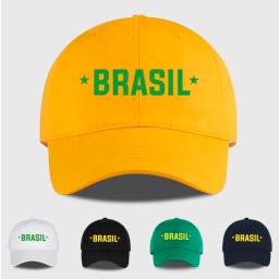 Boné de beisebol com estampa “BRASIL” para fãs do Brasil – Chapéu de sol unissex ajustável para entusiastas de futebol – Presente para o Dia dos Pais - Image 1