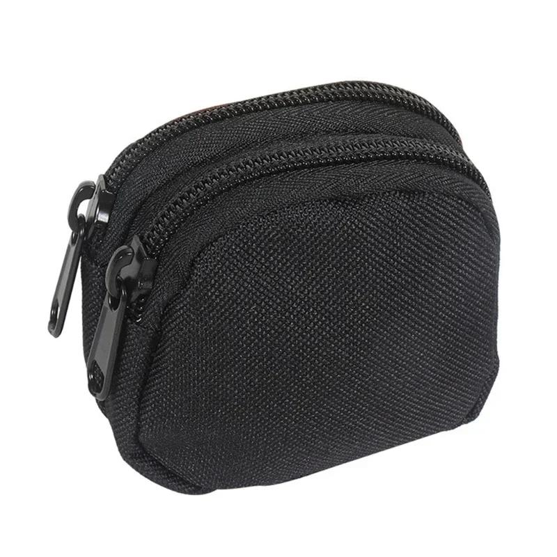 Bolsa de moedas de bolso com zíper duplo de nylon, bolsa tática molle leve ao ar livre, porta-cartões pequeno, chaves, cinto de armazenamento, bolsa de cintura - Image 1
