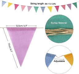 Bandeirinhas Coloridas Arco-Íris de 4M (12-60 Peças) para Decoração Mexicana, Guirlanda de Aniversário Infantil, Banner Escolar - Image 6