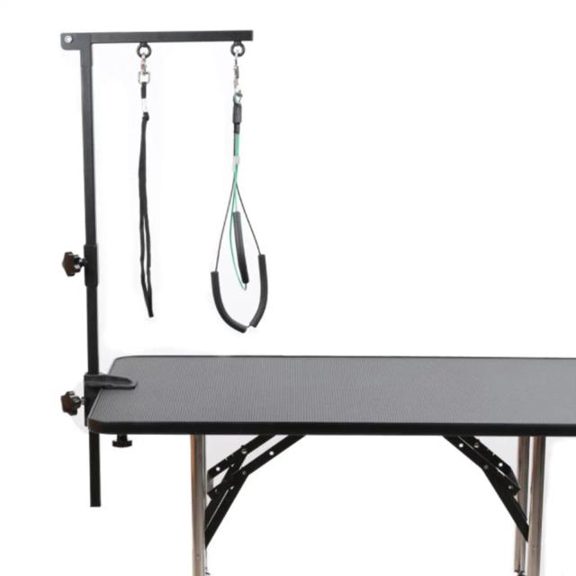 Braço dobrável ajustável para tosa de animais de estimação, com braçadeira, mesa de banho, suporte de mesa de metal para beleza, suprimentos para animais de estimação