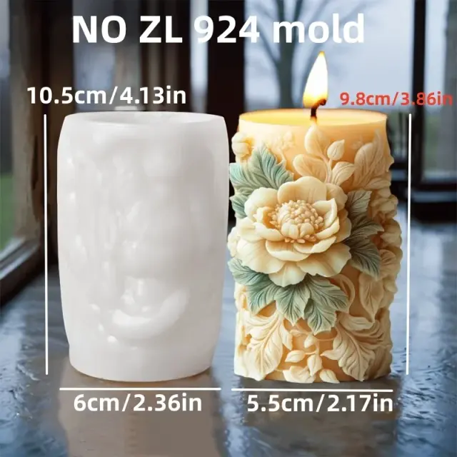 Molde de Silicone Cilindro Flor de Lírio Desabrochando 2025 para Resina e Gesso