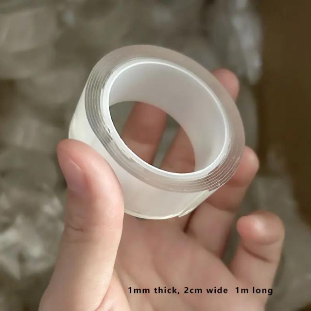 Super forte dupla face nano fita adesiva reutilizável não-marcação à prova dwaterproof água fita móveis canto pára-choques fita transparente
