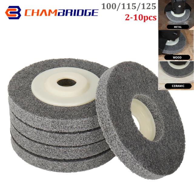 4 "-5" roda de polimento de fibra de náilon roda abrasiva não tecida roda de polimento de fibra de náilon disco abrasivo para metal aço inoxidável