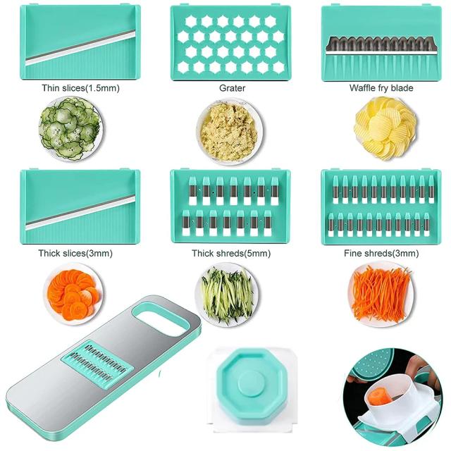 Cortador de Alimentos Multifuncional em Aço Inoxidável para Cozinha