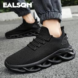 Homens esportes correndo preto sapatos de corrida tênis casuais marrom ao ar livre malha respirável feminino luz absorção de choque tênis preto - Image 2