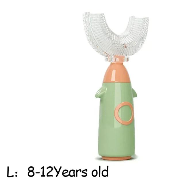 Escova de Dentes Infantil em Forma de U 360° para Limpeza Completa