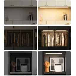USB tipo C recarregável LED gabinete luz, sensor de movimento, lâmpada para cozinha, iluminação de armário, 20cm, 30cm, 40cm, 50cm, 60cm - Image 3