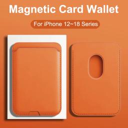 Capa de Telefone Magnética de Luxo em PU com Porta-Cartões para iPhone 17 16 15 14 13 12 18 Pro Max, Capa Carteira com Slot para Cartões Magnético, Capa Prática - Image 1
