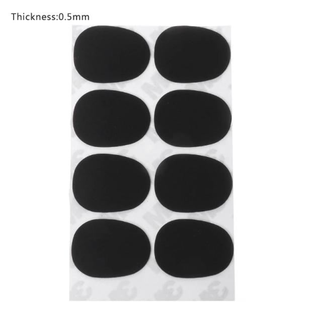 Patches bocal para Alto e Saxofone Tenor e Clarinete, Almofada bocal, cor preta, 0.5mm, 0.8mm, 8 pcs