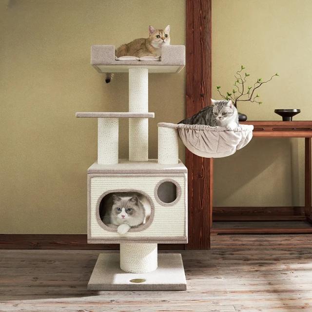 Torre para Gatos Grande com Hamocks e Brinquedos de Escalada