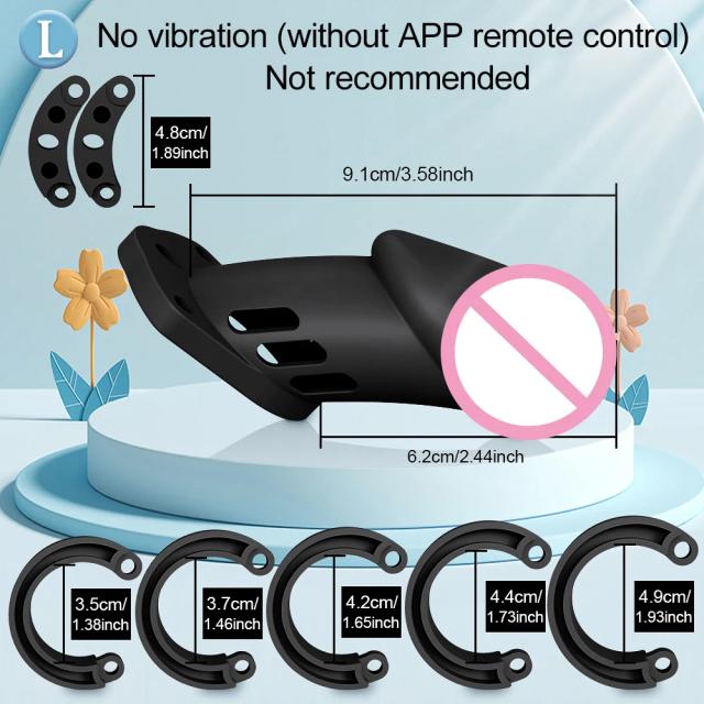 Gaiola de Castidade Vibratória com Controle APP - Brinquedo Sexual Masculino