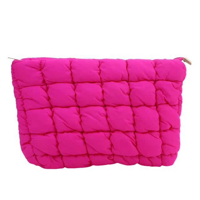 Bolsa de Maquiagem Puffer Grande Acolchoada 25cm Organizador de Cosméticos