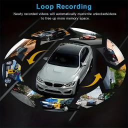 Câmera DVR Automotiva Frontal e Interna com Gravação Frontal em 1080P e Traseira em 720P, 140° °   Lente Grande Angular, Visão Noturna, Câmera de Painel HD - Image 2