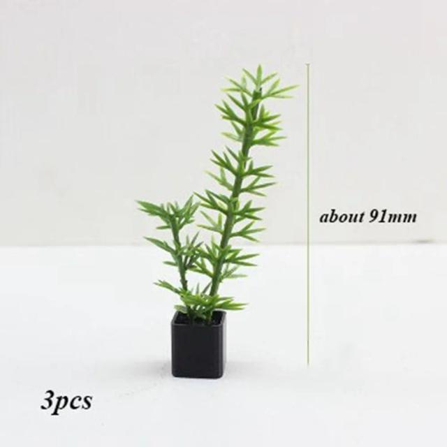 Casa de Bonecas Miniatura Vaso de Planta 3 pçs