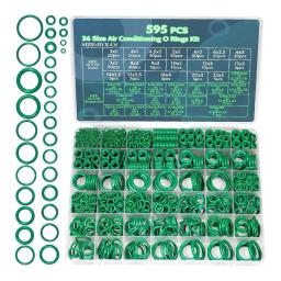 Kit de anel o de ar condicionado, 595 peças, conjunto de sortimento de anéis de borracha de vedação de 36 tamanhos para compressor automotivo, reparo de encanamento a/c - Image 1