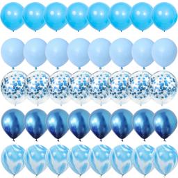 40 peças conjunto azul balões de metal látex confete balão casamento dia dos namorados globos chá de bebê decorações de festa de aniversário - Image 1