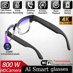 Óculos Inteligentes 4K com IA, Câmera de 8MP para Gravação de Vídeos, Reconhecimento de Fotos, Tradução, Chamada Bluetooth, Óculos de Sol Fotocromáticos e à Prova d'Água - Image 1