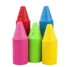 10pc marcação treinamento estrada cone solução de controle tráfego para treinamento de futebol e estádio engrossado à prova vento patinação pilha - Image 1