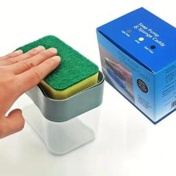 1/2 Peças Dispensador Automático de Sabão com Suporte para Esponja e Frasco de Pressão para Líquido, Ferramenta de Limpeza de Louça com Esponja e Pano, para Uso em Pia de Cozinha - Image 5