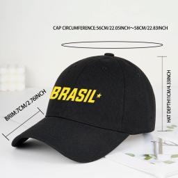 Boné de beisebol com estampa “BRASIL” para fãs do Brasil – Chapéu de sol unissex ajustável para entusiastas de futebol – Presente para o Dia dos Pais - Image 2