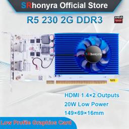 Placa Gráfica SRhonyra R5 230 2GB de Baixo Perfil, GDDR3 2HDMI 1080P para PC SFF, PC Industrial, Não Suporta Windows 11 - Image 1