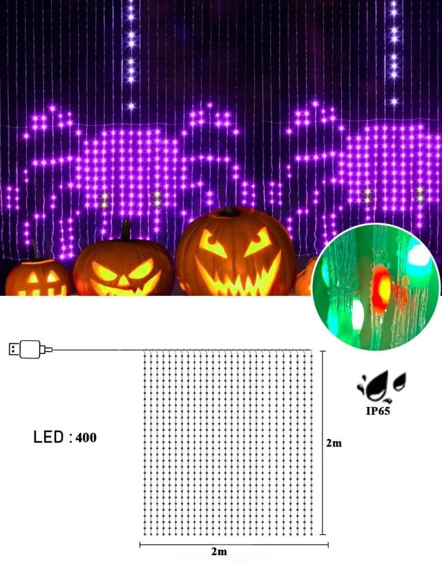 Luzes de Cortina LED Pixel USB para Decoração de Janelas e Paredes