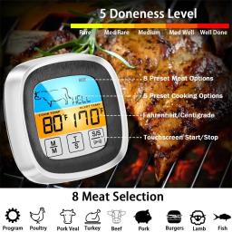 Termômetro digital de cozinha, sonda com tela sensível ao toque, carne, churrasco, ferramenta de medição de temperatura de alimentos, bife, churrasco, temporizador, ferramentas de cozinha - Image 2