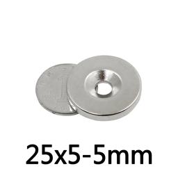 Ímãs Fortes Permanentes de NdFeB 25x5-5 mm, Ímã Magnético de Neodímio Redondo com Furo de 5mm 25*5 mm 25X5-5mm 25*5-5 - Image 5