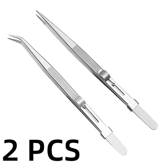Pinça Profissional Aço Inoxidável Ajustável Anti-estática para Joias 163mm
