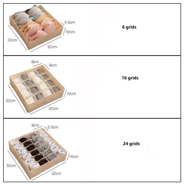 Organizador de Gaveta Dobrável para Roupas Íntimas e Meias 32x32x10cm