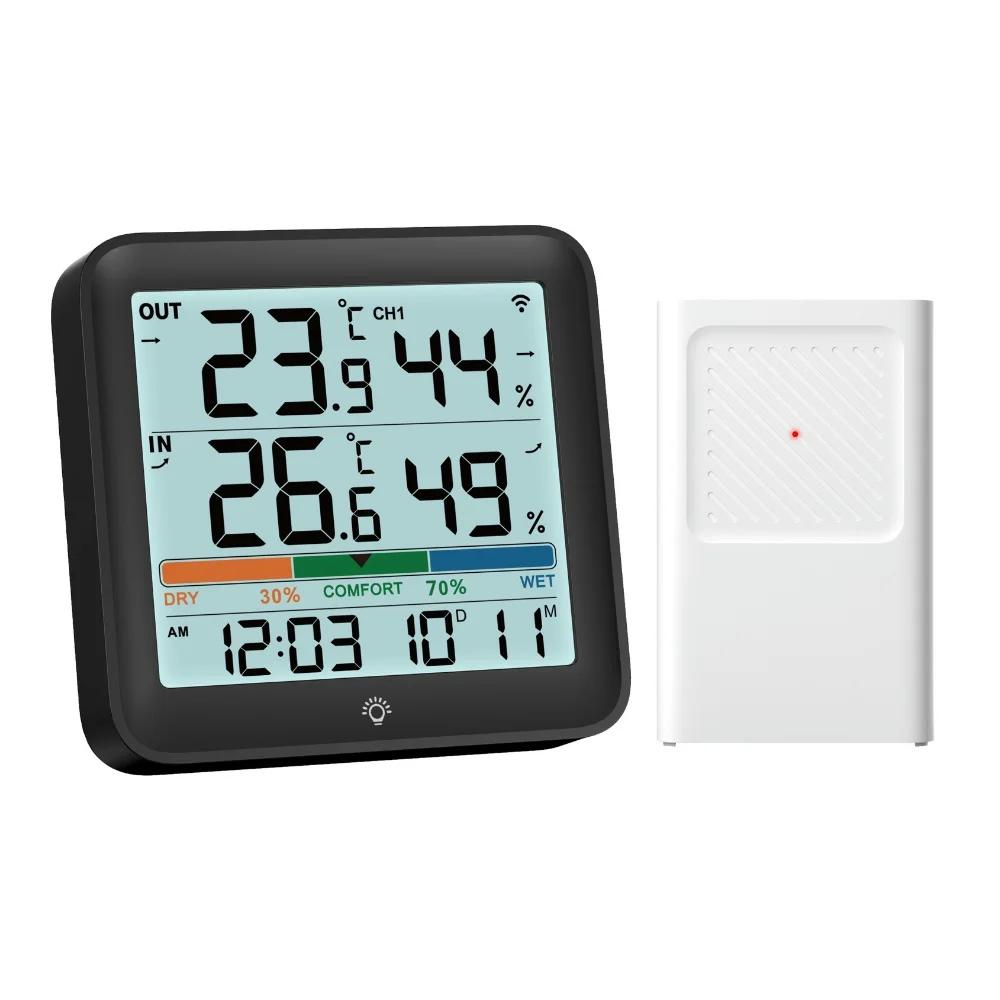 Termômetro Digital Higrômetro com Sensor Remoto para Ambiente Interno, Medidor de Temperatura e Umidade com Alta Precisão para Casa - Image 1