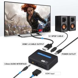 Extrator de Áudio HDMI 4K, Divisor de Áudio HDMI, Conversor HDMI para Toslink+Aux Áudio+Vídeo HDMI para PS4 PS5 HDTV DVD - Image 2