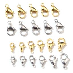 30 pçs/lote 12*7mm 10*5mm aço inoxidável banhado a ouro lagosta fecho ganchos para colar & pulseira corrente diy moda jóias descobertas - Image 2