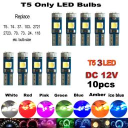 10 Lâmpadas LED Canbus T5 W3W W1.2W PC74 B8.5 Novas para Carro e Moto, Luz Indicadora de Aviso para Painel e Instrumentos - Image 6