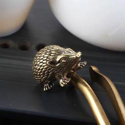 Mini ornamento de ouriço de latão, estátua de animais de metal, figura antiga de chá para casa, escritório, decoração de mesa, presente - Image 4