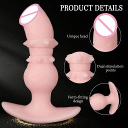 Plug Anal Luminoso em Formato de Nó de Cão, Dilatador Anal de Silicone Macio para Penetração, Brinquedo Sexual Anal Vestível para Mulheres e Masturbação Feminina - Image 3
