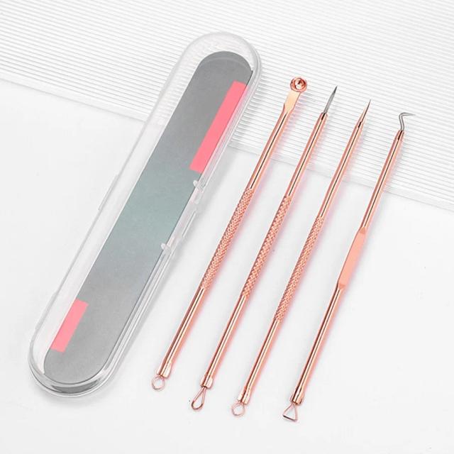Conjunto de Agulhas para Acne Aço Inoxidável 4 Peças
