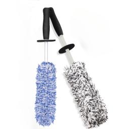 Escova de roda de microfibra para uma limpeza particulièrement suave até a cama profunda da roda, escova longa de limpeza de roda de carro - Image 1
