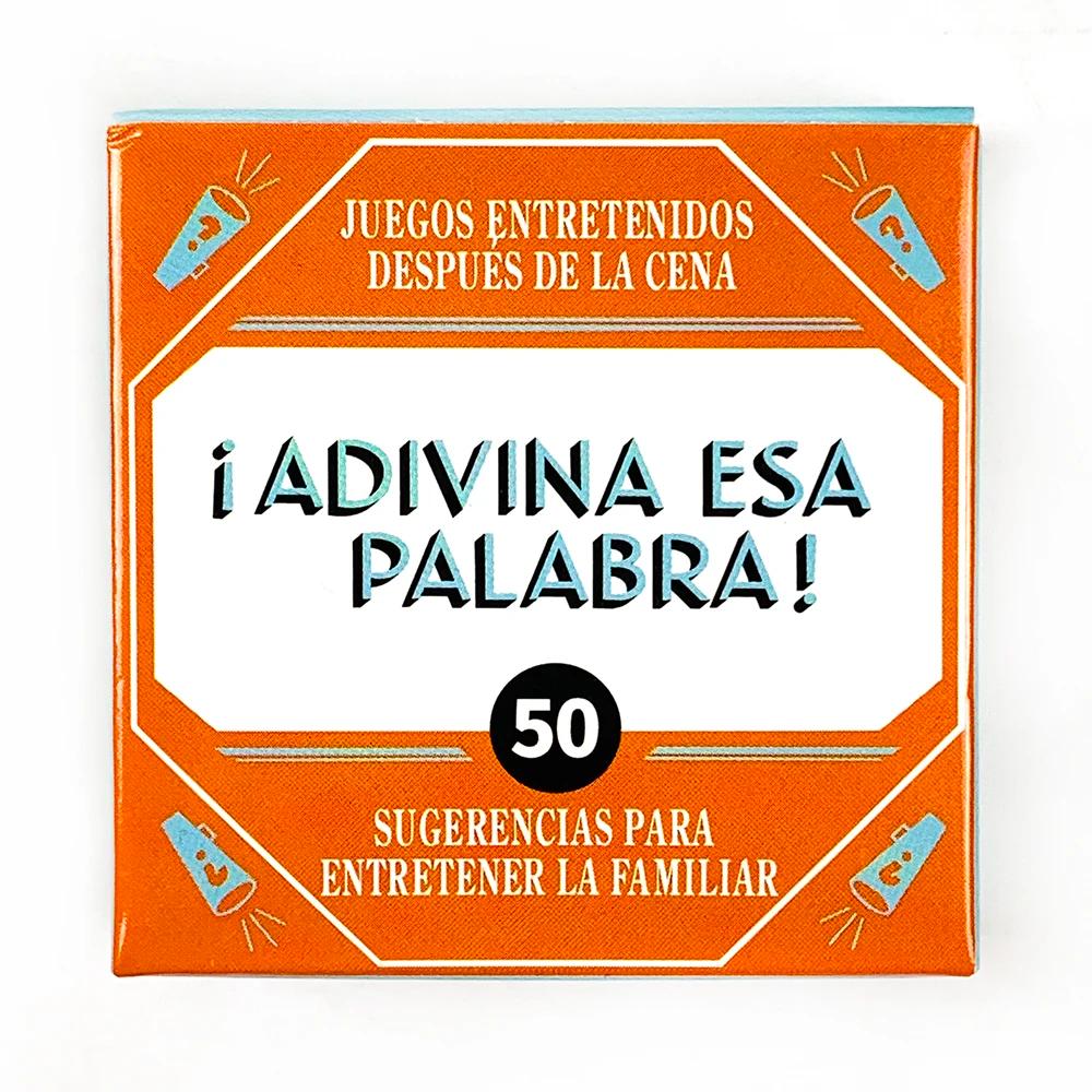 Cartas de jogo de tamanho mini espanhol "Nome que palavra!" 50 peças jogo de cartas jogo de cartas de reunião familiar jogo de acampamento - Image 1