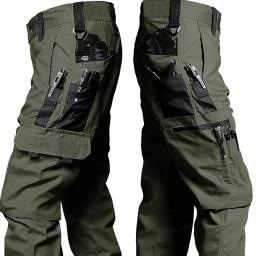 Novas calças de trabalho tático dos homens calças de carga ao ar livre multi-bolso impermeável calça outono primavera ao ar livre workwear caminhadas - Image 1