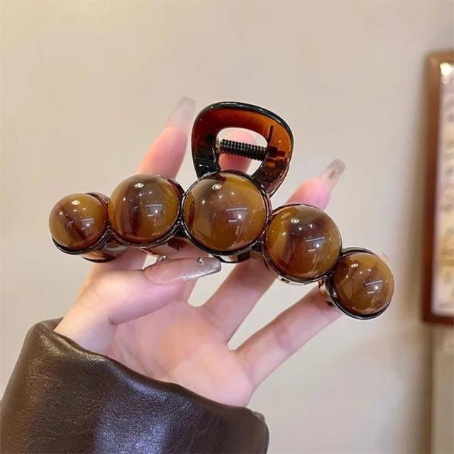 Garra de Cabelo Acrílico Pérola Grande Elegante