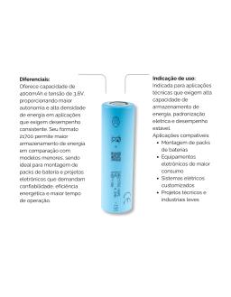 Kit 4 Baterias Li-Ion 21700 3,6V 4000mAh Recarregável EVE 40PL - Image 3
