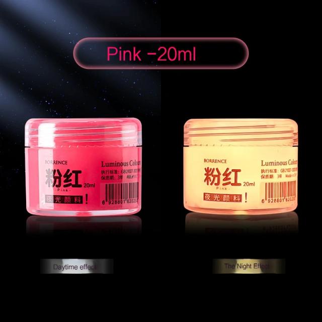 Borrence Pigmento Fluorescente 20ml Tinta Acrílica que Brilha no Escuro para Arte DIY