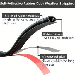 Isolamento acústico auto-adesivo Backing Door Seal Strip, Tempo Stripping, Janela Seal Strip, D-Shape, 1pc - Image 3